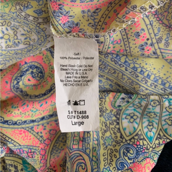 Poema Romper Paisley Print Bright Colors SIZE L - Picture 10 of 12